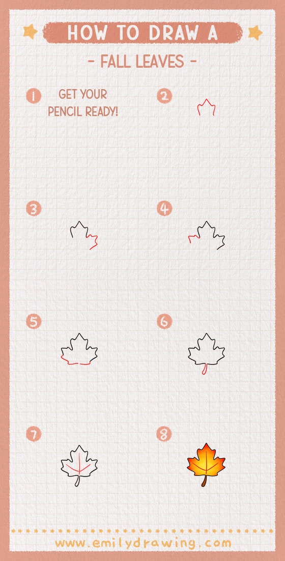 how to draw a fall leaves pinterest pin